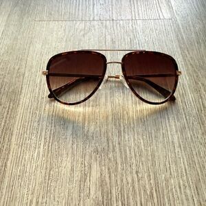 quay australia all in tortoise brown gold small aviator sunglasses eyewear NEW